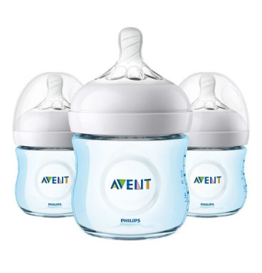 Set 3 bình sữa Avent Natural 125ml, xanh