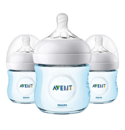 Set 3 bình sữa Avent Natural 125ml, xanh