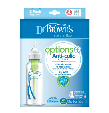 Set 3 bình sữa Dr Brown Option cổ hẹp 250ml