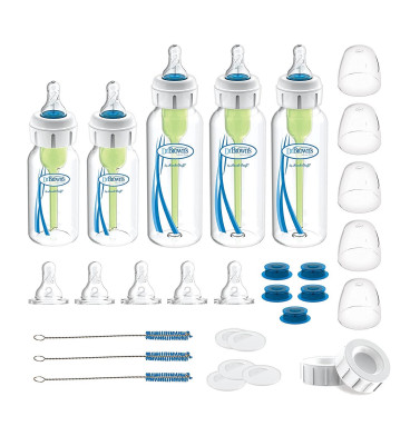 Set 5 bình sữa Dr Brown Options cổ hẹp có van đặc biệt