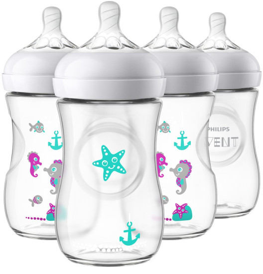 Bình sữa Avent Natural 260ml, cá ngựa