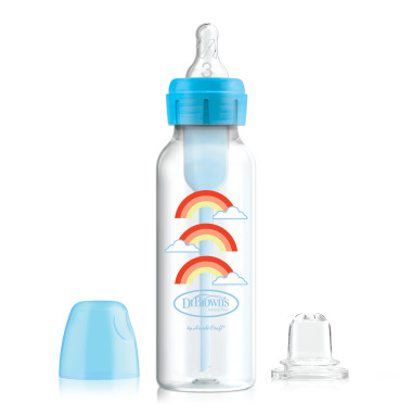 Bình tập uống Dr Brown cổ hẹp 250ml, 2 núm