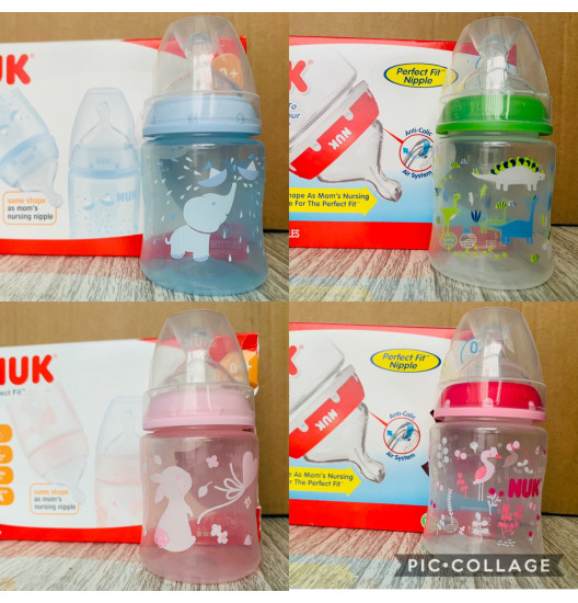 Bình sữa Nuk cổ rộng 150ml cổ điển, khủng long