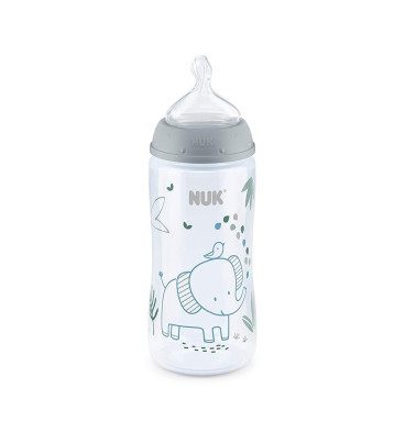 Bình sữa Nuk cổ rộng 300ml cổ điển, voi
