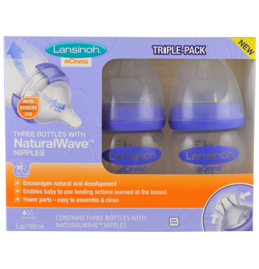 Set 3 bình sữa Lansinoh Momma 160ml