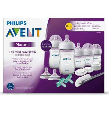 Set 5 bình Avent Natural, trắng