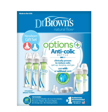 Set 5 bình sữa Dr Brown Options+ cổ hẹp