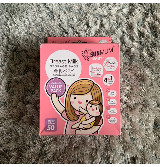 Túi trữ sữa Sunmum 50 cái, hồng